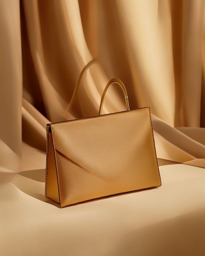 Soirée Clutch in champagne leather